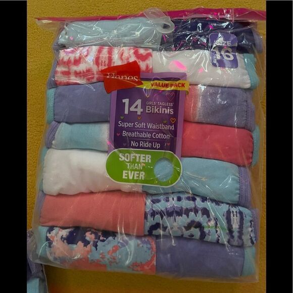 🆕 Hanes 14 pack Girls Bikini sz 16 - Picture 1 of 2